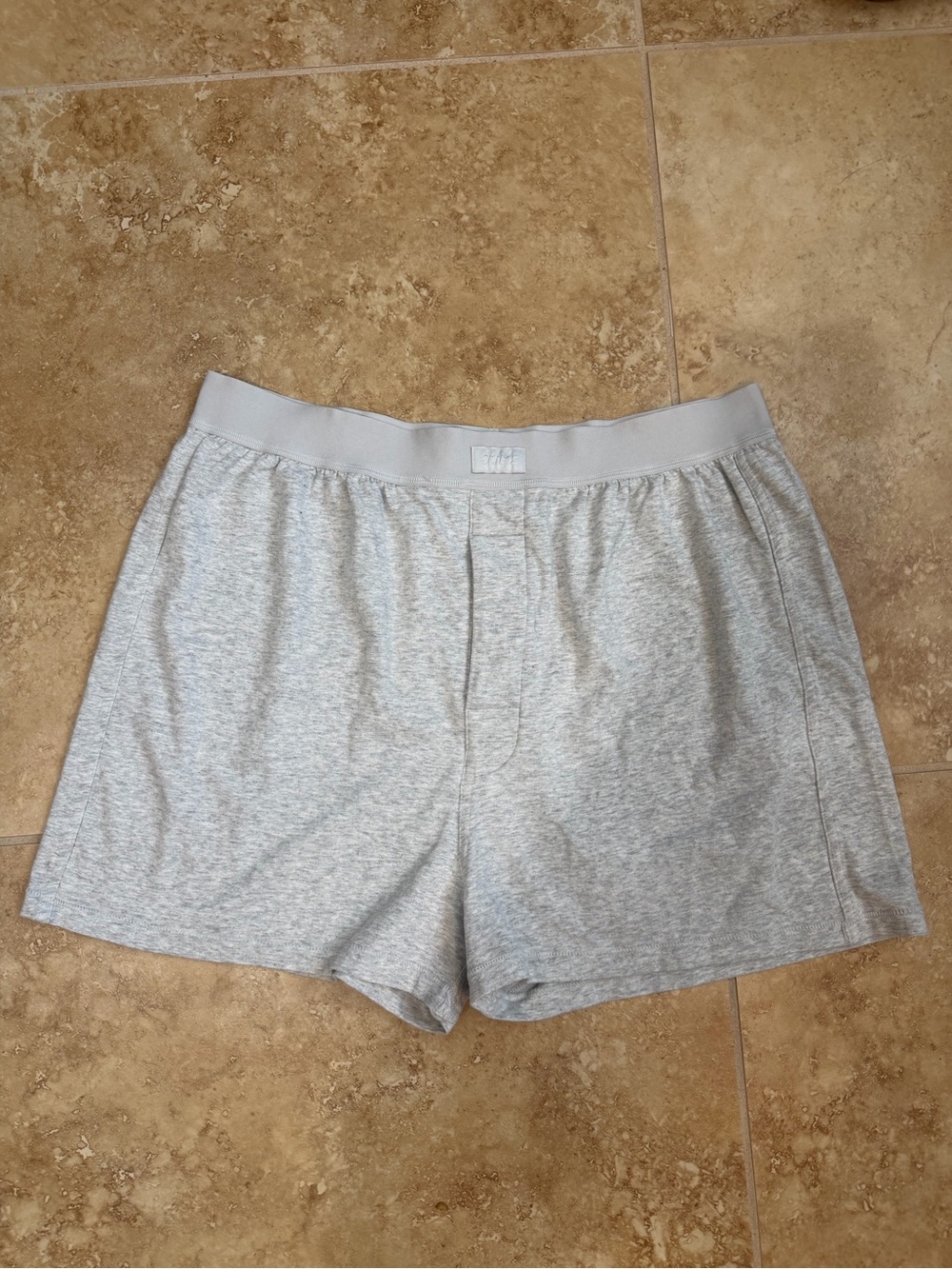 Men's Light Gray Knit Boxer Shorts